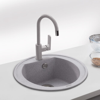 Lavaman kuzhine graniti i rrumbullakët CookingAid Naiky NK5110 White / Polar White + aksesorë instalimi