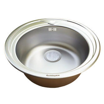 Lavaman kuzhine inox CookingAid PIO REDONDO NP Finim i rrumbullakët MAT + aksesorë instalimi