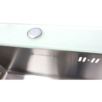 CookingAid Xhami i kalitur I BARDHË Lavaman kuzhine  inox me grirëse të personalizuar me xham të kalitur, kullues enësh/makaronash/frutash, skarë rrokullisje u inox,