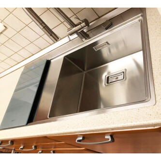 CookingAid XERON 105 Djathtas lavaman kuzhine inox me valvul kullimi drejtkëndor automatik dhe aksesorë montimi