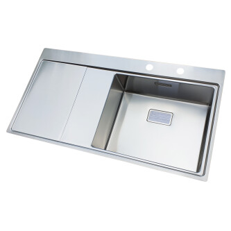 CookingAid XERON 105 Djathtas lavaman kuzhine inox me valvul kullimi drejtkëndor automatik dhe aksesorë montimi