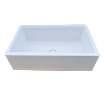 Lavaman i kthyeshëm kuzhine graniti CookingAid Lux ​​· LX8410 Përparëse e shtëpisë në fermë White / Polar White + aksesorë instalimi