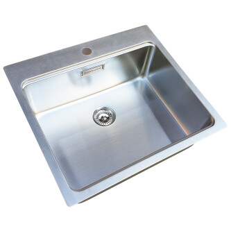 Lavaman kuzhine CookingAid UNA 57  inox + Bonus: Kundër grirës ABS i kthyeshëm në kullues enësh + aksesorë montimi