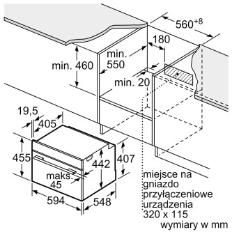 Furrë kompakte multifunksionale me opsionin e mikrovalës, e integruar CMG7361B1, 45 l