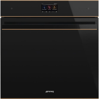 Furrë pirolize SMEG Dolce Stil Novo, SOP6604TPNR, e zeze me detaje bakri, 60 cm, kapaciteti 68 l, klasi A+
