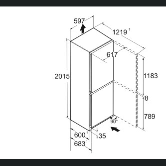 Frigorifer Liebherr CNgwd 5723, Plus NoFrost, 371 l, D, xhami i bardhë