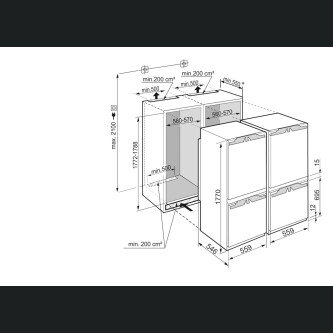 Liebherr IXCC 5155 Premium BioCool, 499 l, D i integruar krah për krah