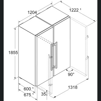 Krah për krah Liebherr XRFbs 5295 Peak, BioFresh dhe NoFrost, D,663 l