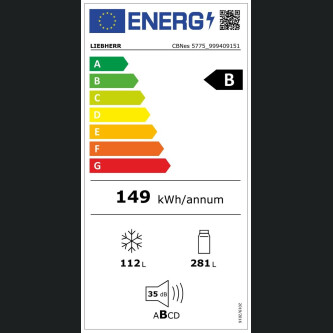 Kombinimi i Frigorifert Liebherr CBNes 5775, Premium BioFresh NoFrost, 392 l, B