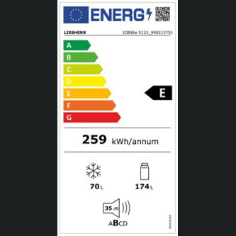 Frigorifer i integruar Liebherr ICBNSe 5123 me BioFresh dhe NoFrost, 244 l