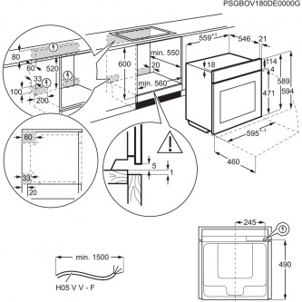 Furrë me avull Electrolux EOB8S39H SteamBoost, 70 l, e zezë, A++