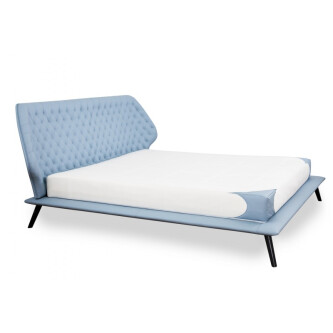Krevat Boxspring Slim Base Sienna, lëkurë natyrale, i përfshirë dyshek
