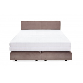 Krevat Boxspring Alviano, thjesht i veshur me susta, me lartesi krevati 90 cm, dyshek i perfshire, pa siper