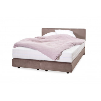 Krevat Boxspring Alviano, thjesht i veshur me susta, me lartesi krevati 90 cm, dyshek i perfshire, pa siper
