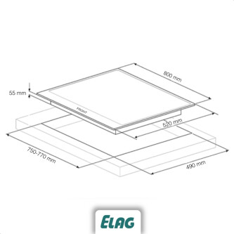 Pllakë me induksion Elag 4-Zone "EX-700" KMI 80615.4-F me FusionTechnology, 80cm