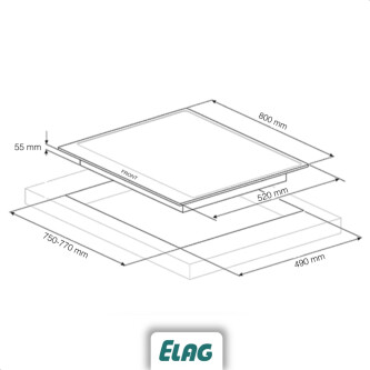 Pllakë me induksion Elag KMI 80625.4-F EX-1500, me funksion LightGuide, 80 cm