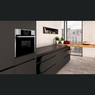Furrë kompakte e integruar Neff C15DR00N0, me 100% avull,  inox, 38 l