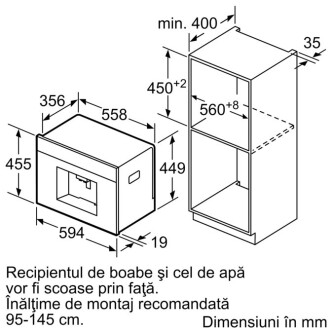 Aparat kafeje automatike e integruar Bosch CTL836EC6, e zezë