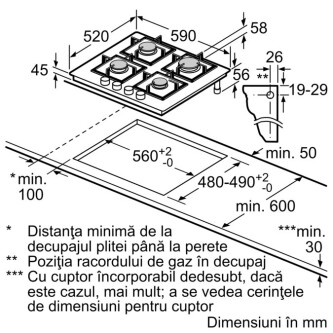 Furrë me gaz Bosch PPP6A6B90, 60 cm Kuarc, E zeze