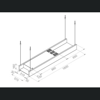Ishulli me kapuç Pando I-875, përfundim unik, 1.8 m, model i personalizueshëm në çdo ngjyrë të tabelës RAL