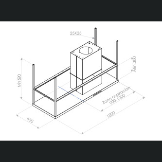 Aspirator ishulli Pando I-897/180 GLASS RACK, V.1250 ECO SEC
