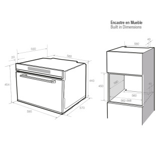 Furrë kompakte Pando PHB-841, 45cm, TOUCH, 50 l, A+