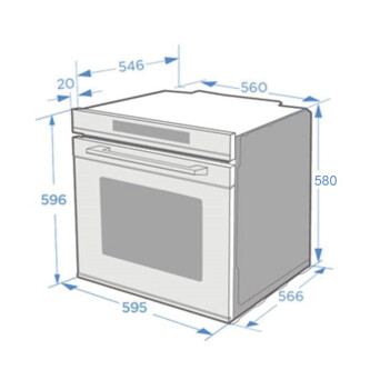 Furrë e integruar Pando PHP-864, me vetëpastrim pirolitik, TOUCH, 72 l, 60 cm