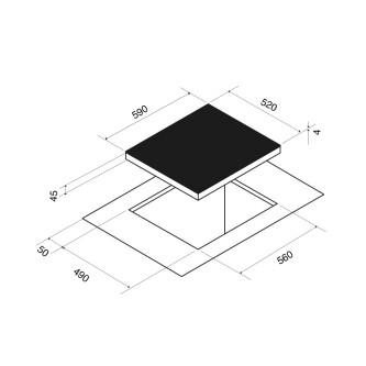 Pllakë me induksion Pando PI-3200, 60 cm