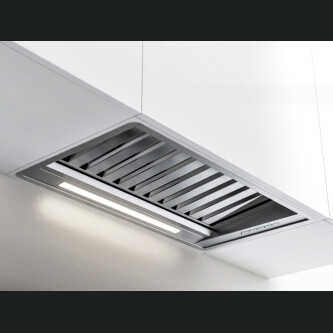 Aspirator i integruar Pando PRO, fuqia e motorit 1050 mc/h, sistemi i reduktimit të zhurmës SEC PLUS, 85 cm, inox, A+