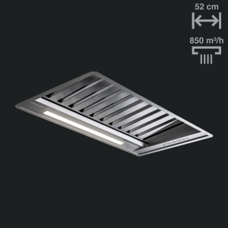 Aspirator i integruar Pando PRO, fuqia motorike V.850, 52 cm, inox, A+