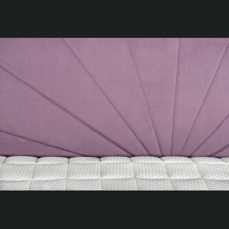 Krevat Sella boxspring, tapiceri lineare, me lartesi fundi krevati 110 cm, dyshek i perfshire, pa siper