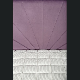 Krevat Sella boxspring, tapiceri lineare, me lartesi fundi krevati 110 cm, dyshek i perfshire, pa siper