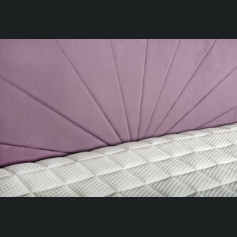 Krevat Sella boxspring, tapiceri lineare, me lartesi fundi krevati 110 cm, dyshek i perfshire, pa siper