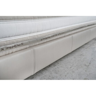 Krevat Boxspring Slim Base TriBeCa, lëkurë natyrale