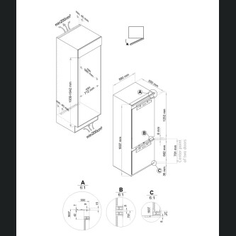 Frigorifer i integruar Pando PFBI XL COMBI, 341 l, NoFrost