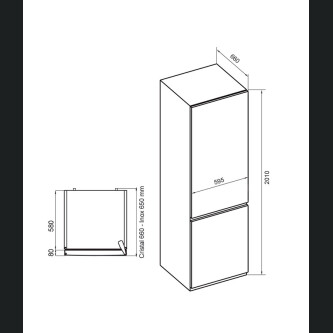Frigorifer Pando PFLX, NoFrost, 367 l, inox i errët