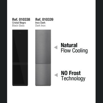 Frigorifer Pando PFLX, NoFrost, 367 l, inox i errët
