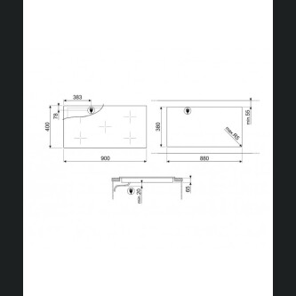 Pllakë Smeg, SIH7933B, 90 cm, E zezë