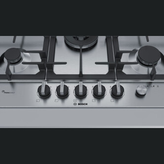 Pllakë me gaz të integruar Bosch PCR7A5M90, ndezës WOK, Inox