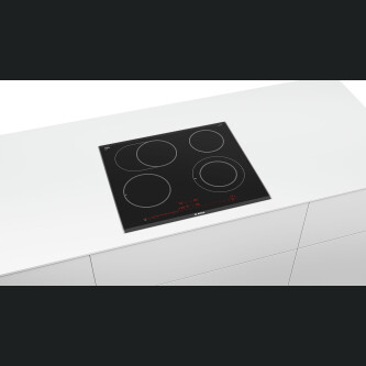 Pllakë qelqi qeramike Bosch PKN675DP1D, E zezë
