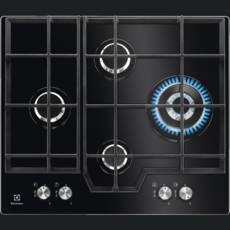SHOWROOM EXPUS - Pllakë me gaz Electrolux KGG6456K, e zezë, 4 rrjetë, grilë gize