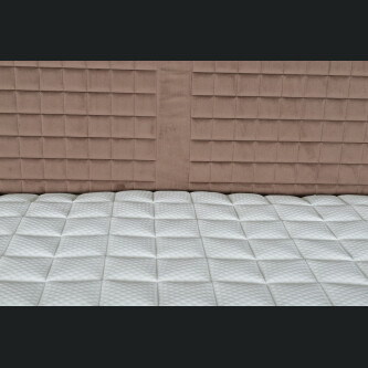 Krevat Saint Moritz boxspring, tapiceri lineare, lartësia e skajit të krevatit 140 cm, dysheku i përfshirë, pa sipër