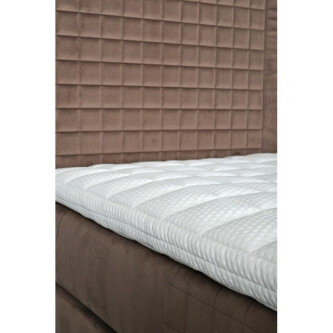 Krevat Saint Moritz boxspring, tapiceri lineare, lartësia e skajit të krevatit 140 cm, dysheku i përfshirë, pa sipër