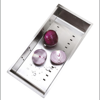 CookingAid Xhami i kalitur I BARDHË Lavaman kuzhine  inox me grirëse të personalizuar me xham të kalitur, kullues enësh/makaronash/frutash, skarë rrokullisje u inox,