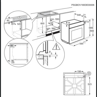 Furrë e integruar Electrolux EOF5C50V, me vetëpastrim , 72 litra, A, e bardhë