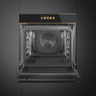 Furrë Smeg SO6606WAPNR Galileo Omnichef me funksion mikrovalë, WI-FI, koleksioni Dolce Stil Novo, 60 cm, i zi, 68 l