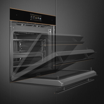 Furrë Smeg SO6606WAPNR Galileo Omnichef me funksion mikrovalë, WI-FI, koleksioni Dolce Stil Novo, 60 cm, i zi, 68 l