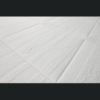 Krevat Vadret boxspring, tapiceri e madhe katrore, lartësia e skajit të krevatit 140 cm, dysheku i përfshirë, sipërfaqja e përfshirë