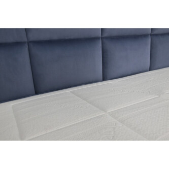 Krevat Vadret boxspring, tapiceri e madhe katrore, lartësia e skajit të krevatit 140 cm, dysheku i përfshirë, sipërfaqja e përfshirë