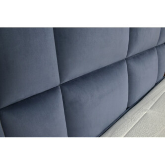Krevat Vadret boxspring, tapiceri e madhe katrore, lartësia e skajit të krevatit 140 cm, dysheku i përfshirë, sipërfaqja e përfshirë